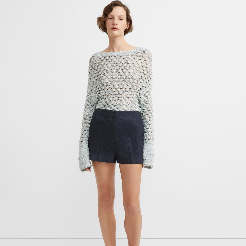 theory shorts linen blend black